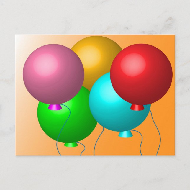 Postal Globos de los cinco cumpleaños (Anverso)
