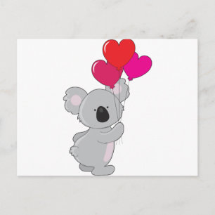 Postal Globos del Corazón de Koala