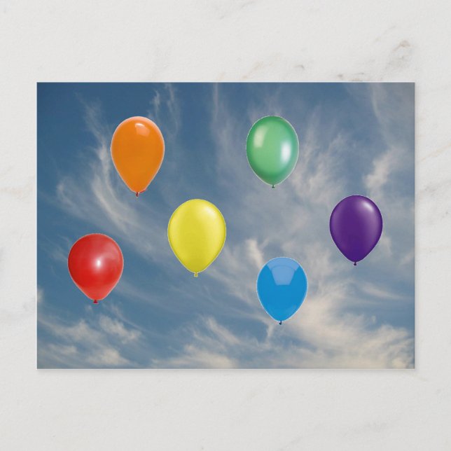 Postal Globos del Orgullo Arcoiris (Anverso)