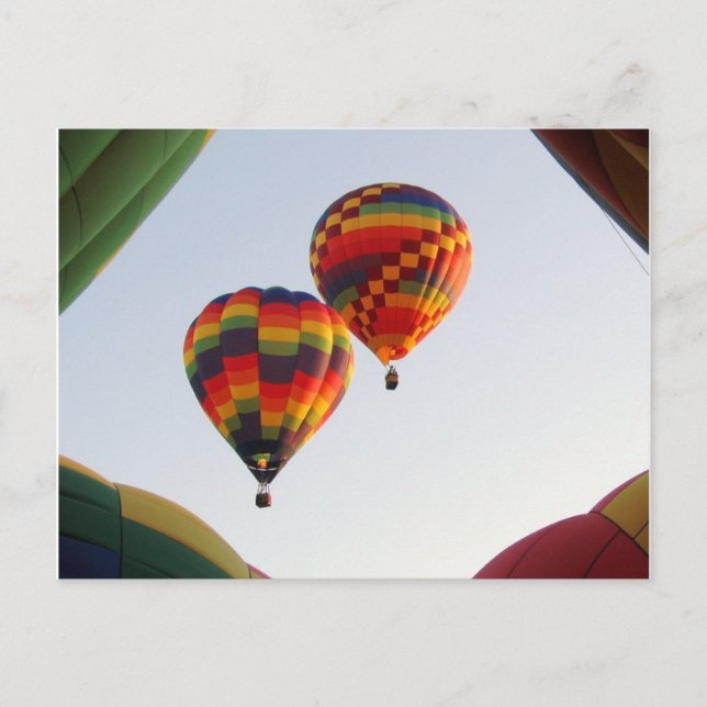 Postal Globos en ascenso en las primeras horas (Anverso)