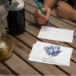 Postal Globos en el personalizable azul Delft