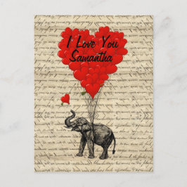 Postal Globos en forma de elefante y corazón