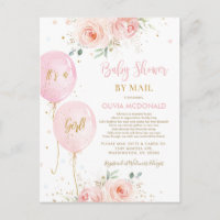 Globos Florales de Color Rosa Chic para Baby Showe