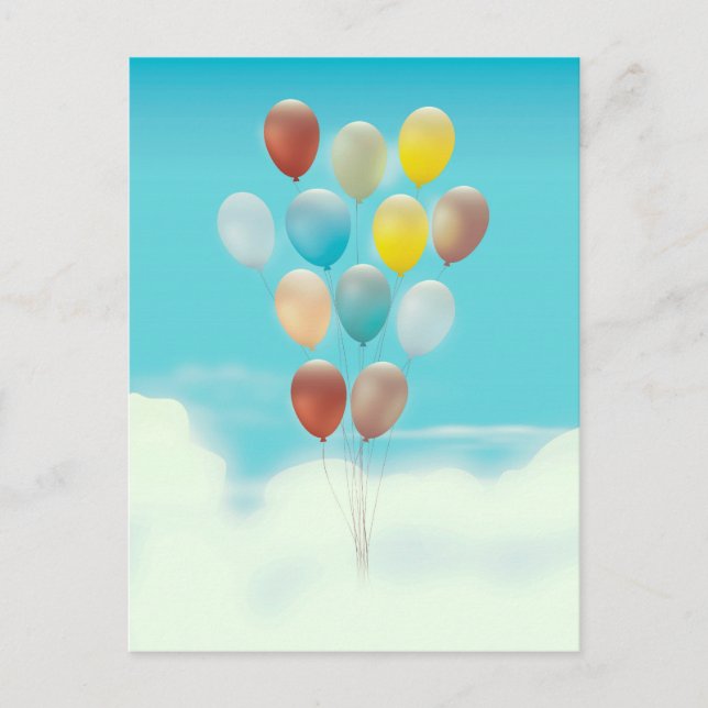 Postal Globos flotantes vintage (Anverso)