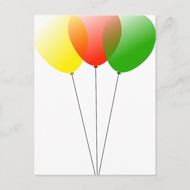 Postal Globos globos personalizado personalizar aniversar (Anverso)