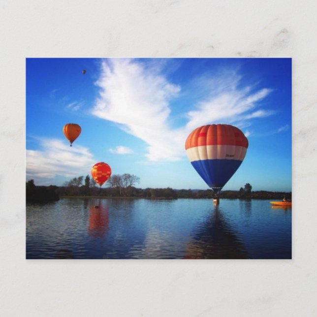 Postal Globos sobre el lago Henley (Anverso)