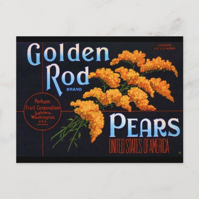 Postal Gloden Rods Pears (Anverso)