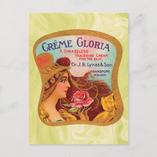 Postal Gloria de crema vintage desvaneciéndose crema de p