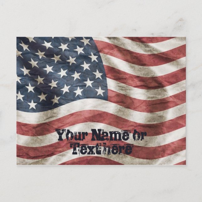 Postal Gloria vieja patriótica Bandera de Estados Unidos  (Anverso)