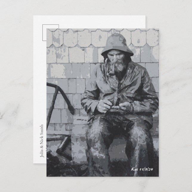 Postal Gloucester Fisherman mendigando sus nets (Anverso / Reverso)