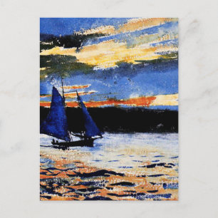 Postal Gloucester Sunset pintura de Winslow Homer