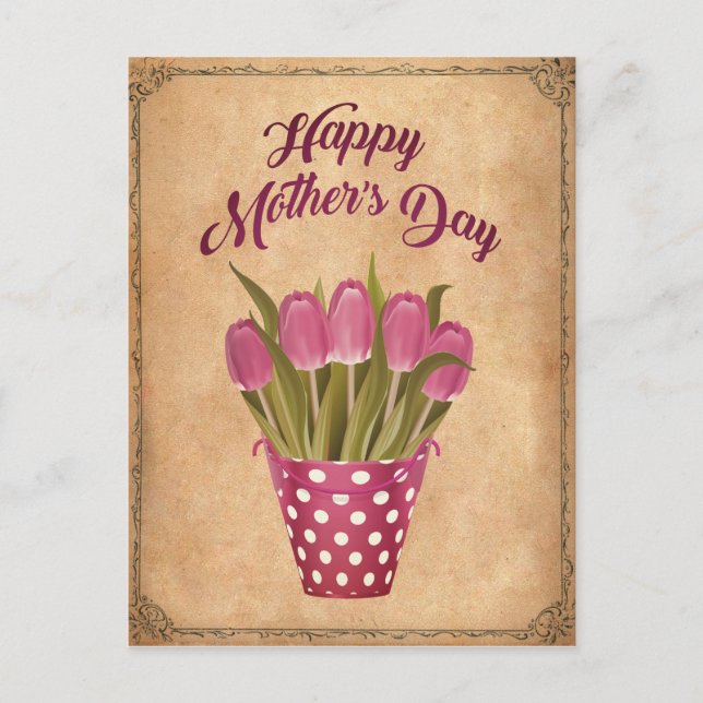 Postal Glücklicher Muttertag Vintage (Anverso)