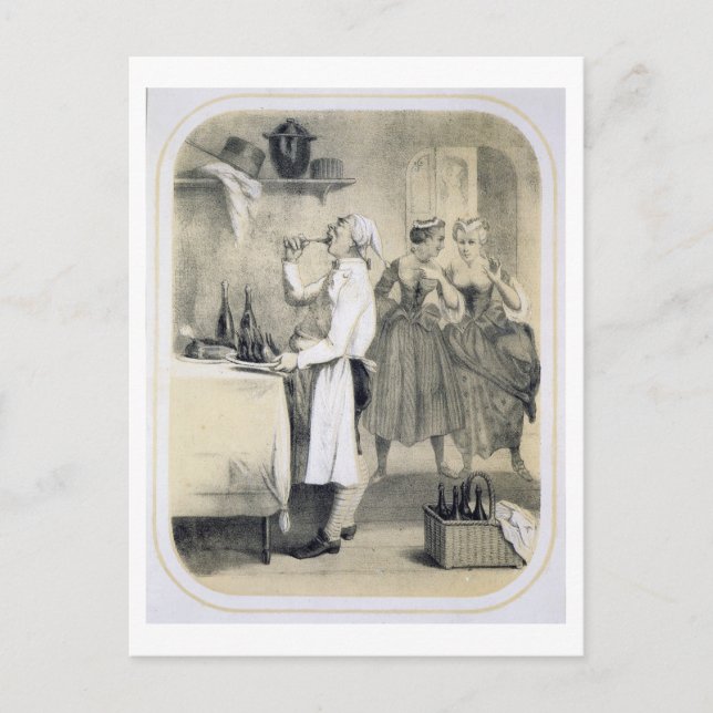 Postal Gluttony in the Kitchen, de una serie de impresion (Anverso)