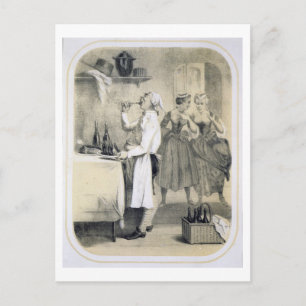 Postal Gluttony in the Kitchen, de una serie de impresion
