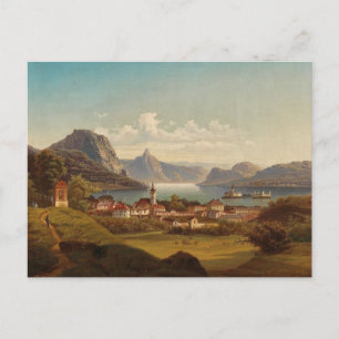 Postal Gmunden mit Schloss Ort   Johann Wilhelm Jankowsky
