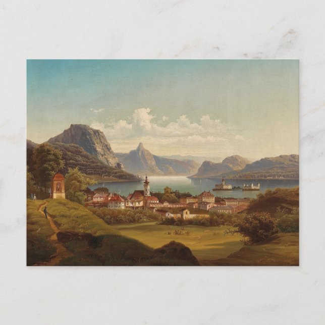 Postal Gmunden mit Schloss Ort | Johann Wilhelm Jankowsky (Anverso)