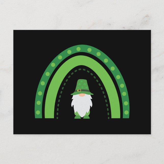 Postal Gnome de St Patricks y arcoiris (Anverso)