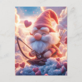 Postal Gnome El día de San Valentín adorable con curva y