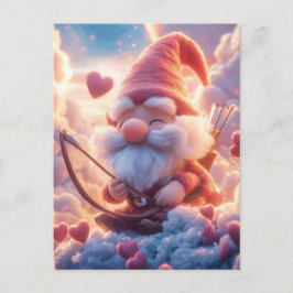 Postal Gnome El día de San Valentín adorable con curva y 