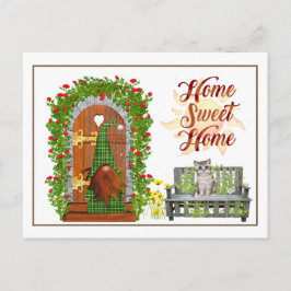 Postal Gnome Hogar Dulce Dirección Hogar Cambio Postcard