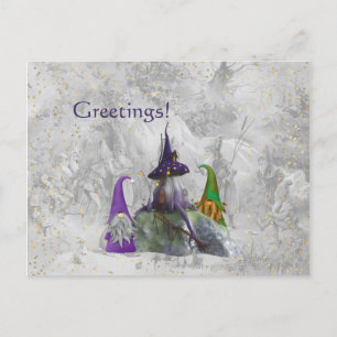 Postal Gnome Purple House Gold Confetti