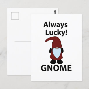 Postal Gnome siempre afortunado Gnome