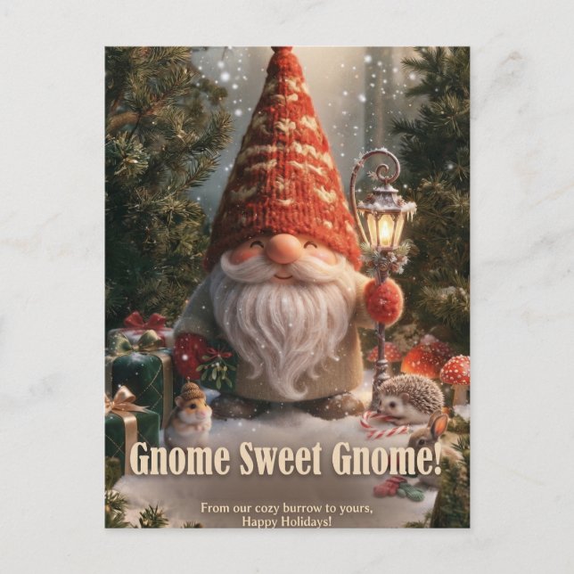 Postal Gnome Sweet Gnome Holiday Greeting  (Anverso)
