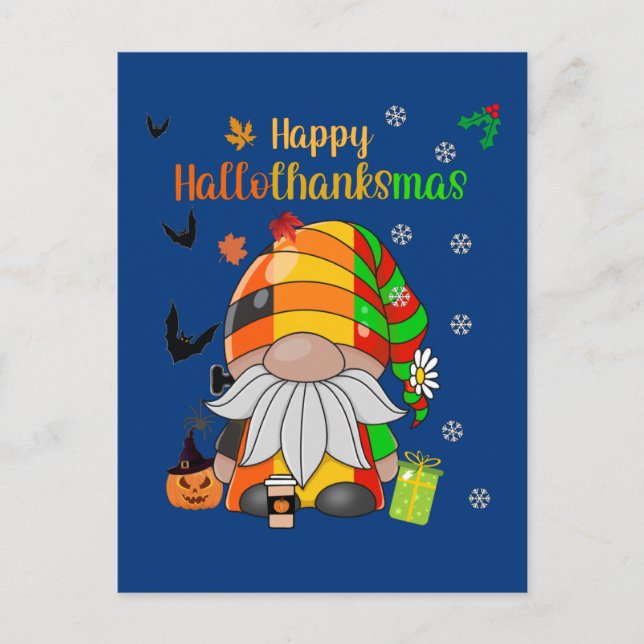 Postal Gnome te desea un feliz feriado de Hallothanksmas (Anverso)