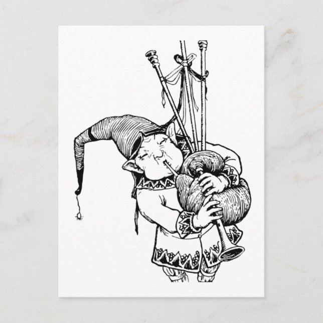 Postal Gnome y sus Bagpipes (Anverso)