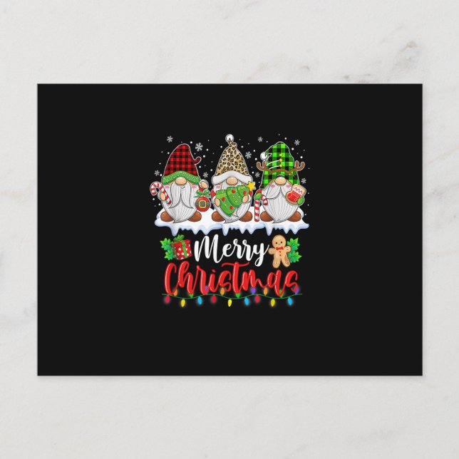 Postal Gnomes Feliz Navidad Familia Gnome Xmas (Anverso)