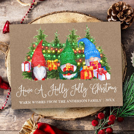 Postal Gnomes Navidades de Fun Calligraphy Holly Jolly Kr