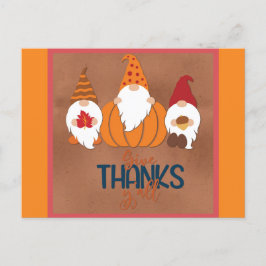 Postal Gnomo Adorable Dan Gracias a Todos Otoño