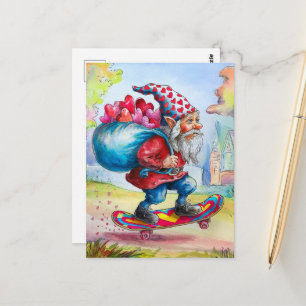 Postal Gnomo adorable del día de San Valentín