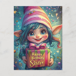 Postal Gnomo de Cumpleaños – Feliz Cumpleaños Hermana