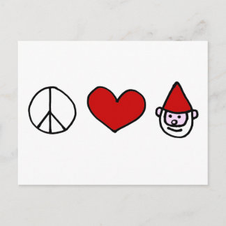 Postal Gnomo del amor de la paz
