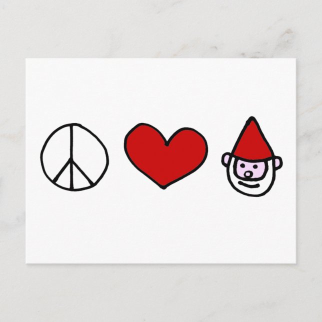 Postal Gnomo del amor de la paz (Anverso)