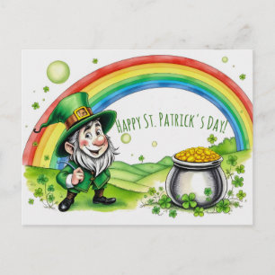 Postal Gnomo Duende Personalizado Día de San Patricíco Tr