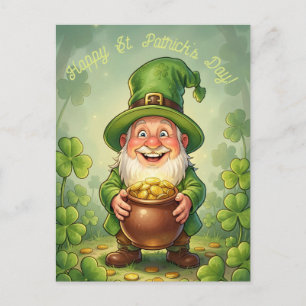 Postal Gnomo Duende Personalizado Feliz Día de San Patric