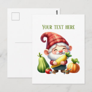 Postal Gnomo genial verduras mixtas agricultor personaliz