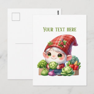 Postal Gnomo personalizable de verduras mixtas genial