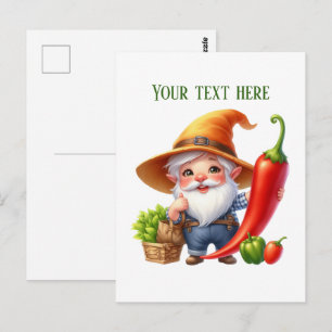 Postal gnomo pimienta genial personalizable