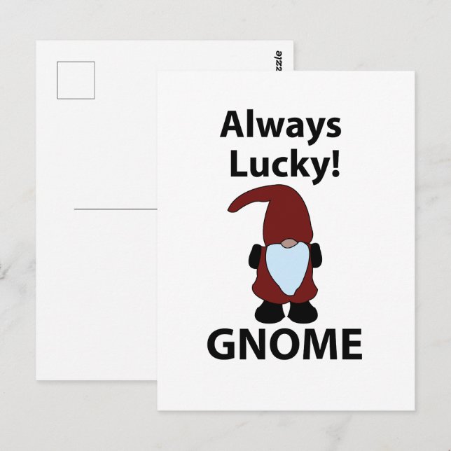 Postal Gnomo Siempre Afortunado Gnomo (Anverso / Reverso)