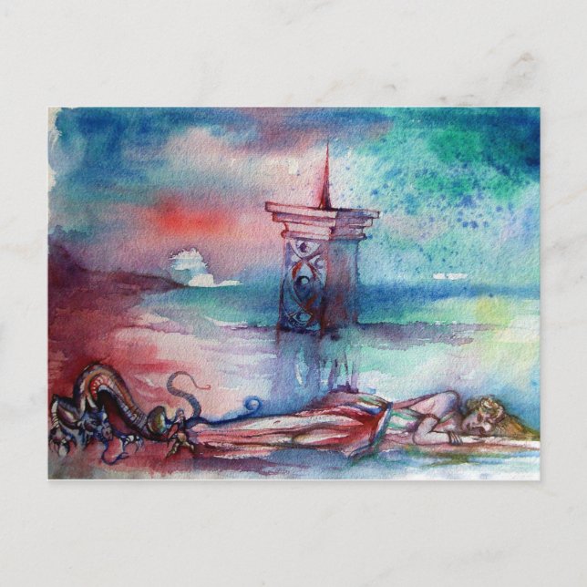 POSTAL GNOMÓN Y DAMA DEL LAGO (Anverso)