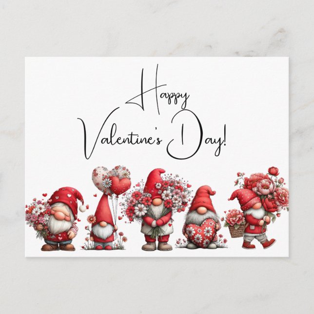 Postal Gnomos del día de San Valentín (Anverso)