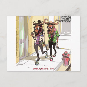 Postal Gnu Edad Hipsters Rick Londres Divertido