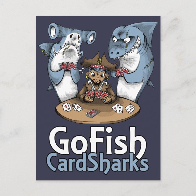 Postal Go Fish Card Sharks (Anverso)