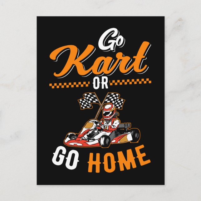 Postal Go Kart Carreras Funny Go Karts (Anverso)