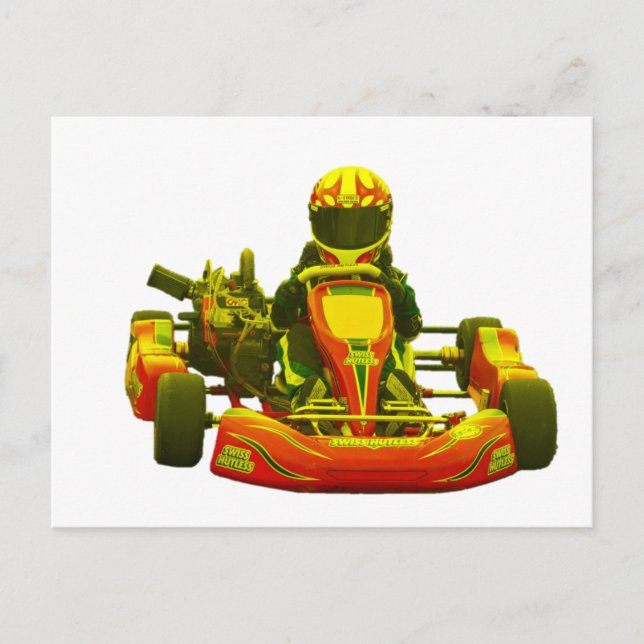 Postal Go Kart Racer in Yellow (Anverso)