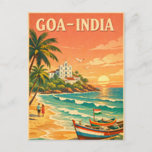 Postal Goa, India, en un clásico viaje retro