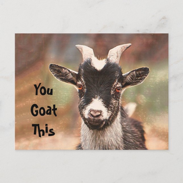 Postal Goat Cute Divertido Te Vas Esto (Anverso)